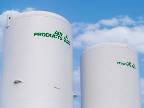 Air Products industrial gas storage tanks